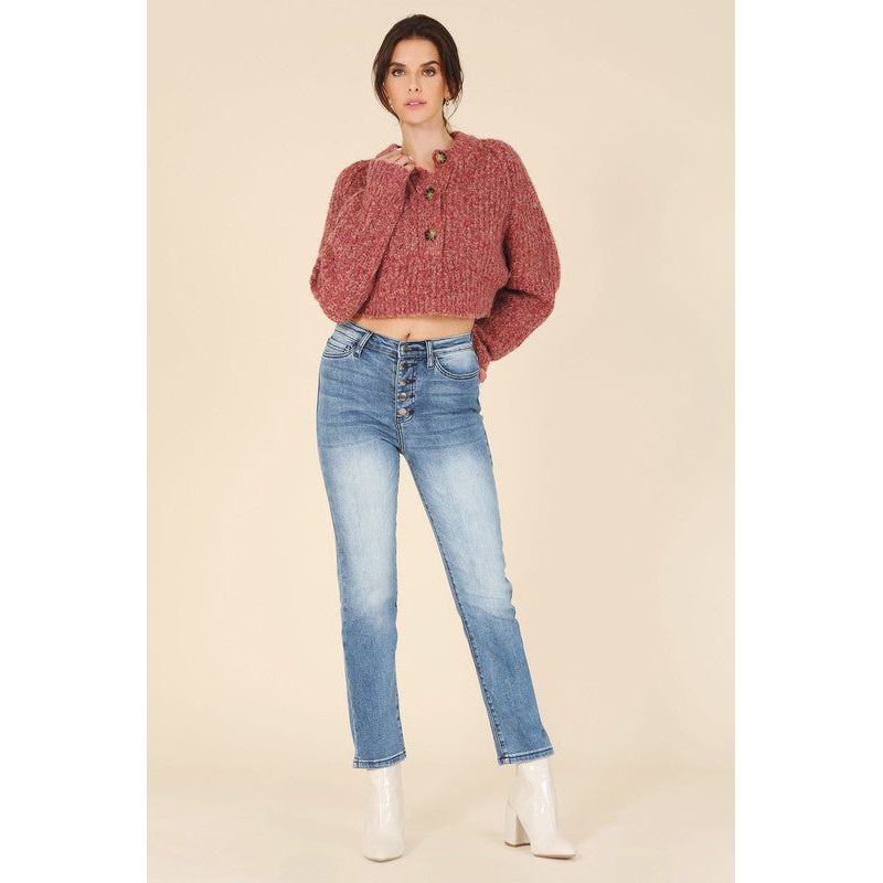 LILOU Melange multicolor sweater top