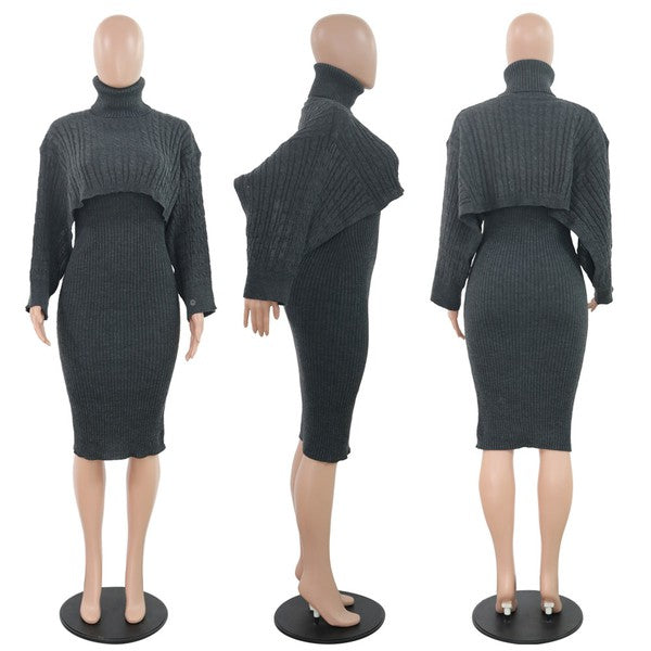 CLAUDE 2 Piece Knitted Dress and Sweater Set