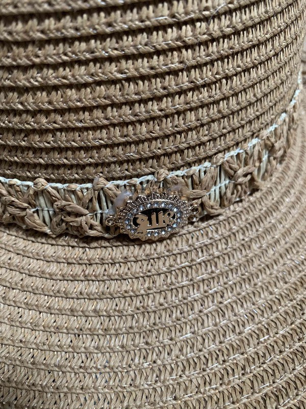 BELLA CHIC Embroidered Boho Straw Hat