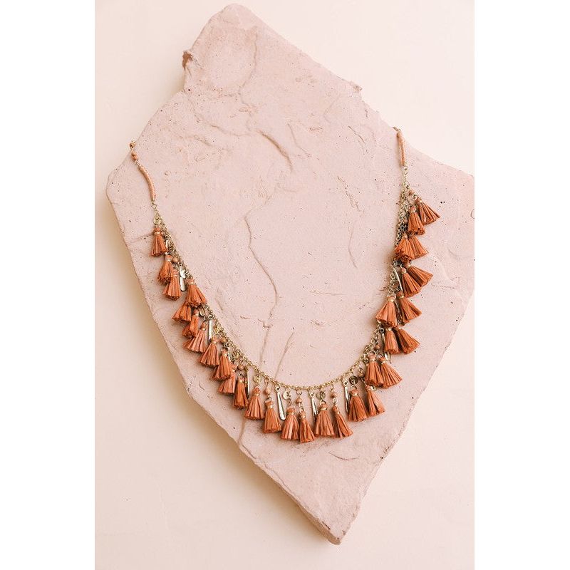 LETO Solid Tassel Chain Western-Boho Necklace