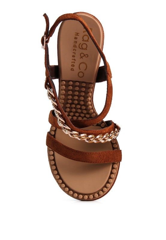 RAG & Co. DOMEDA Metal Chain Mid Heel Sandal