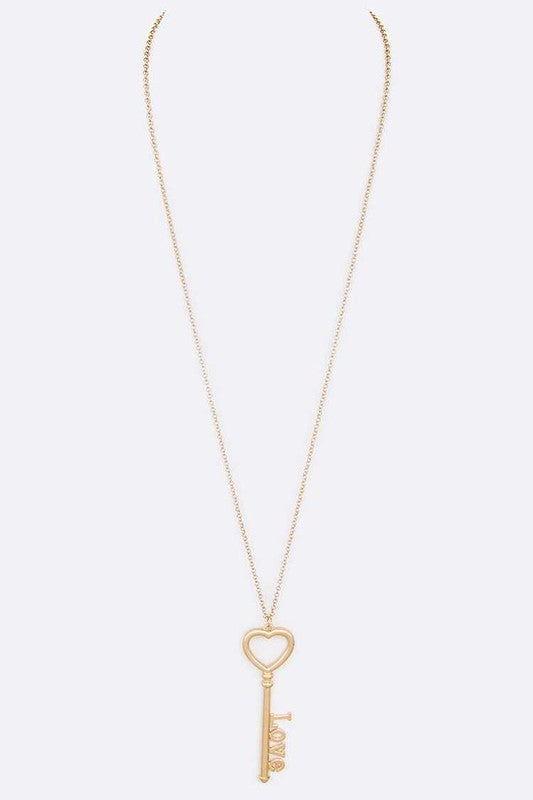 LOVE Key Pendant Necklace
