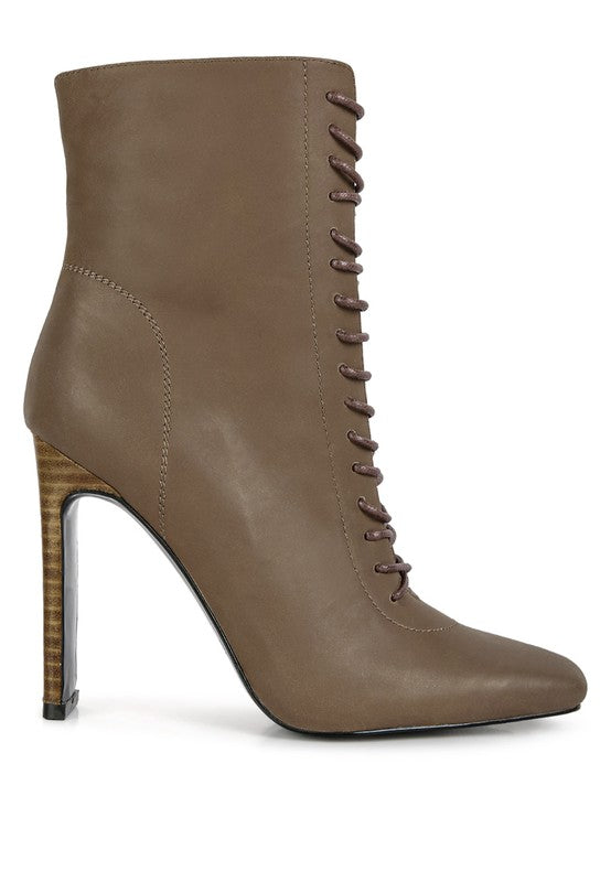 RAG & Co. WYNDHAM Lace Up Leather Ankle Boots