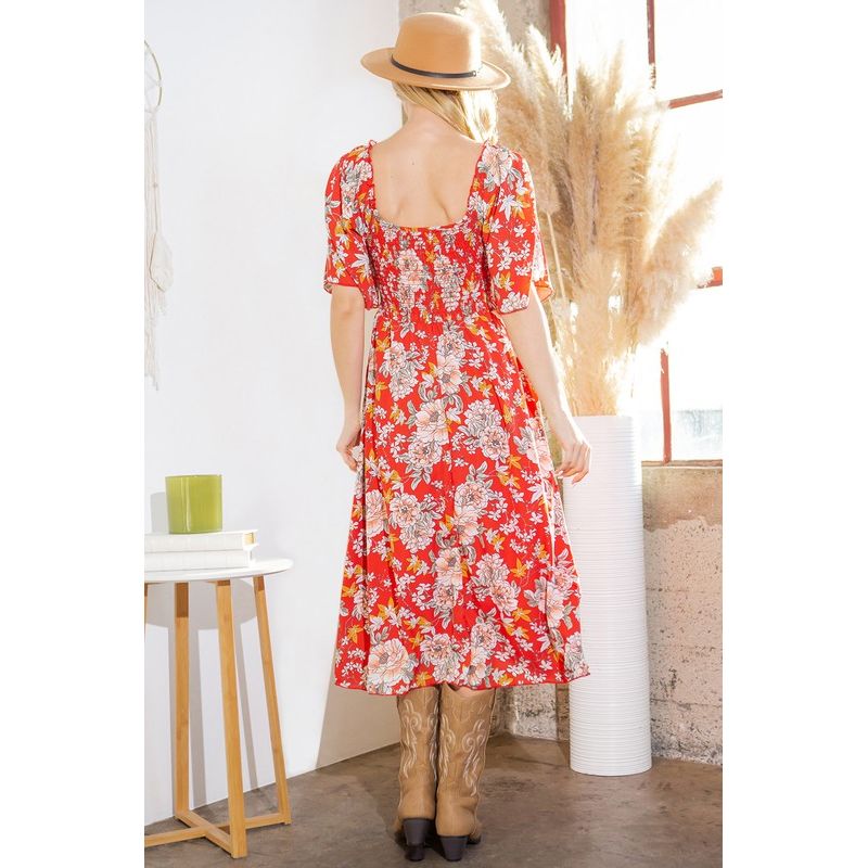 ORANGE FARM CLOTHING Smocked Dress with Pockets