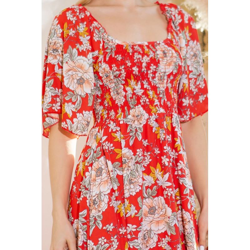 ORANGE FARM CLOTHING Smocked Dress with Pockets