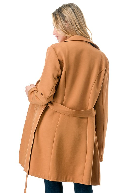 ANNVA USA Long Oversized Belted Blazer
