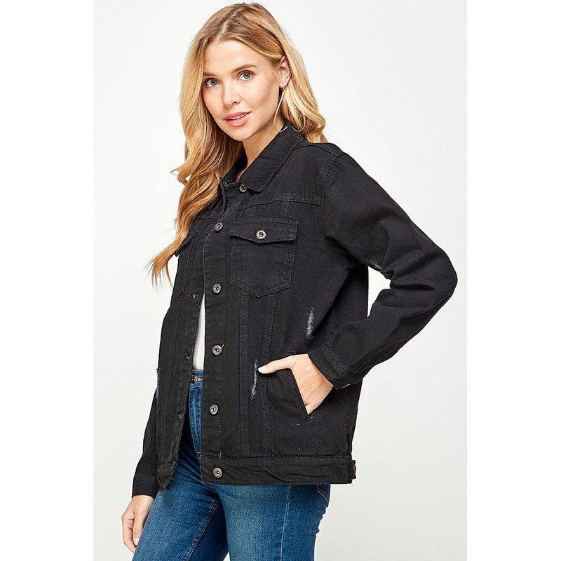 BLUE AGE Women's Denim Jacket with Fleece Hoodies