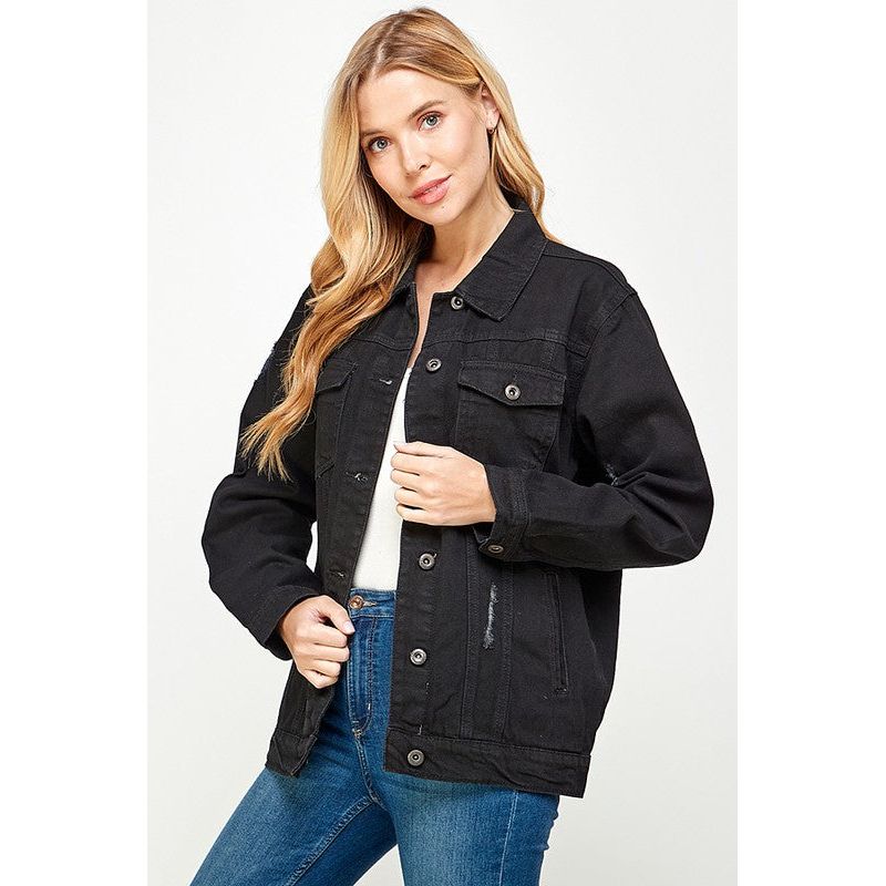 BLUE AGE Women's Denim Jacket with Fleece Hoodies