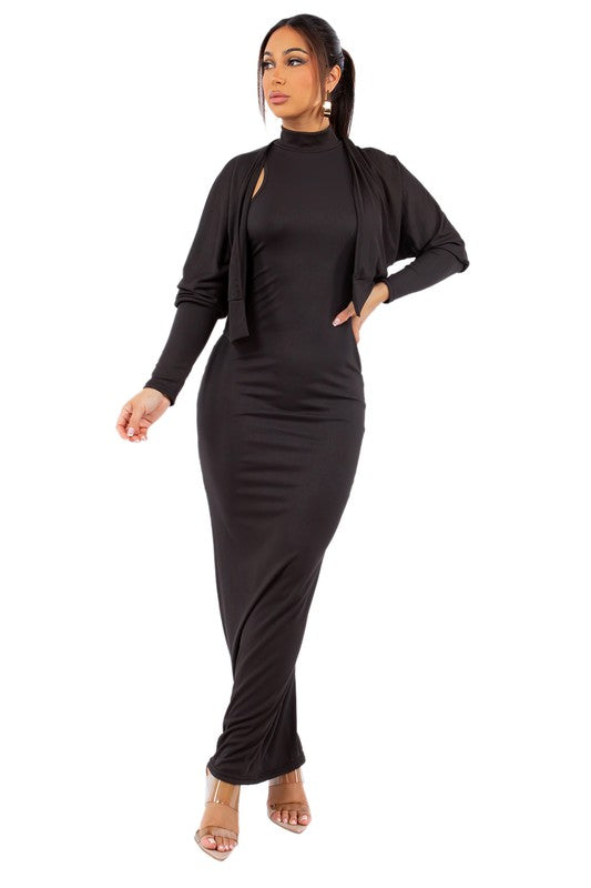 CLAUDE 2 Piece Bodycon Maxi Dress & Jacket Set