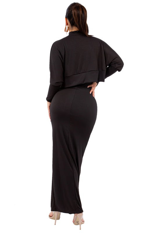 CLAUDE 2 Piece Bodycon Maxi Dress & Jacket Set