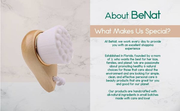 BeNat Facial Brush with Bamboo Handle