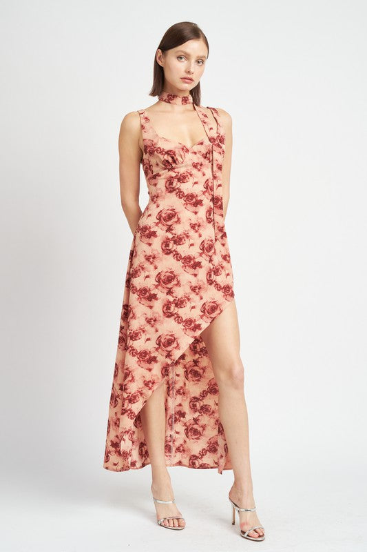 EMORY PARK Floral Asymmetrical High-Low Cocktail Dress