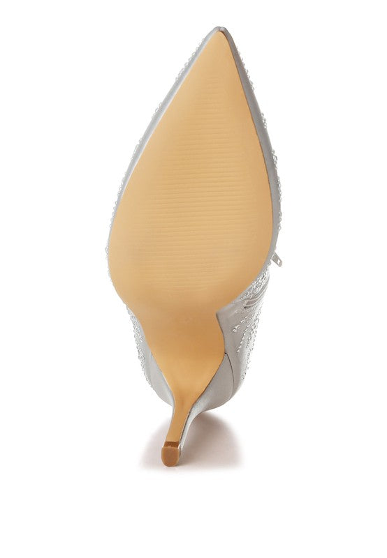 RAG & Co. Toget Satin Rhinestone Ankle Party Boots