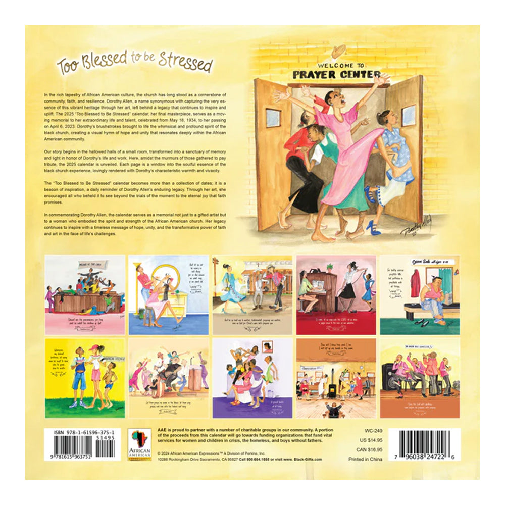 2025 Too Blessed to be Stressed Wall Calendar