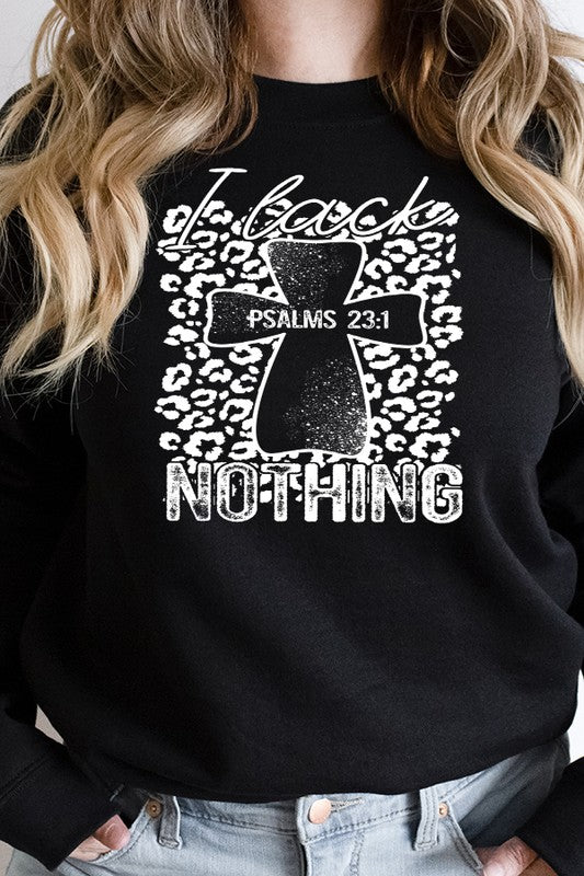 Cali Women's "I Lack Nothing" Easter-themed Graphic Sweatshirt
