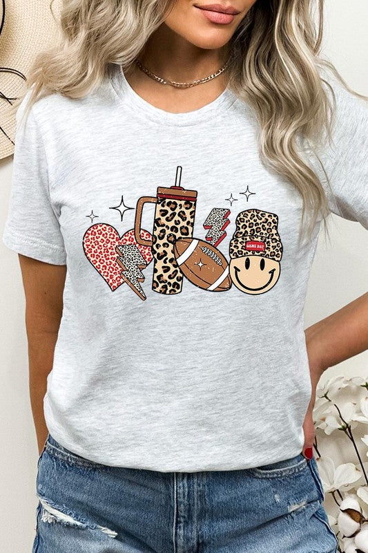 Color-bear Women's Fall-themed "Boujee Cute Football" Graphic Tee