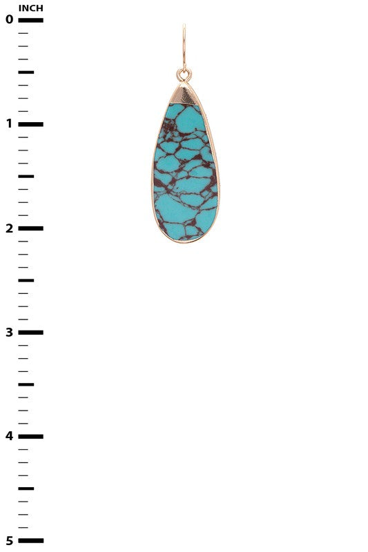 Comrpressed Stone Teardrop Earrings