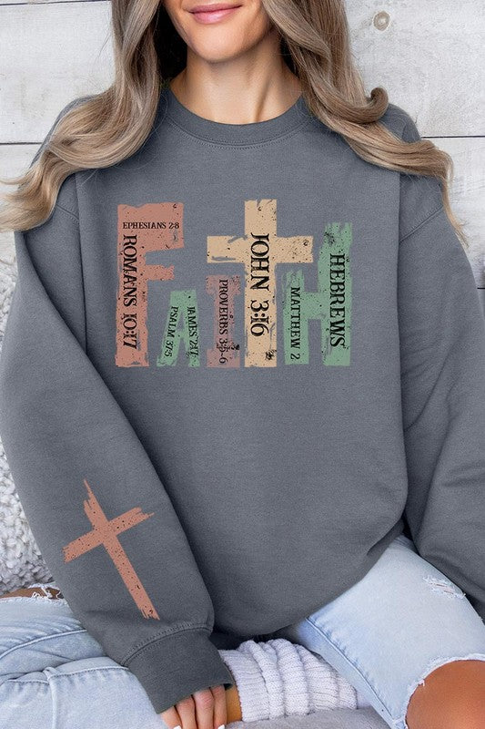 Color-Bear Women's "Faith" Christian Graphic Fleece Sweatshirts