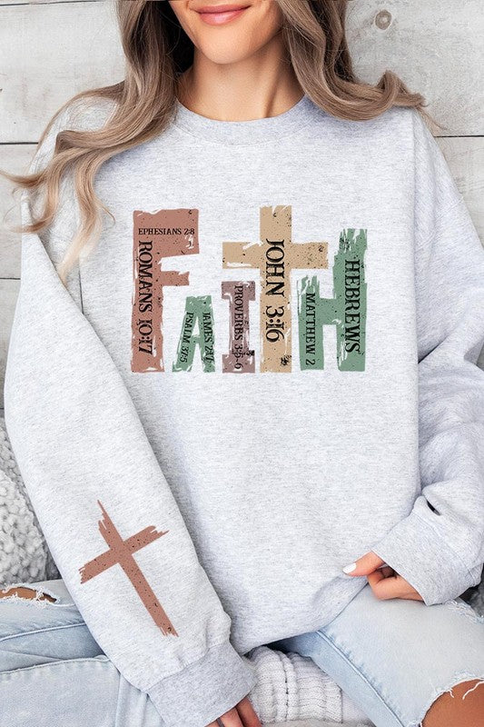 Color-Bear Women's "Faith" Christian Graphic Fleece Sweatshirts