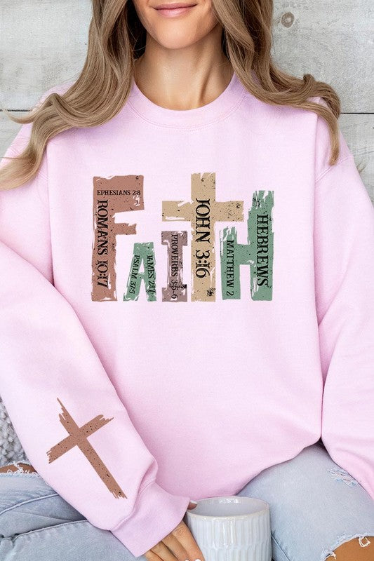 Color-Bear Women's "Faith" Christian Graphic Fleece Sweatshirts
