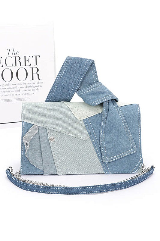 Mix Piecing Denim Crossbody Bag