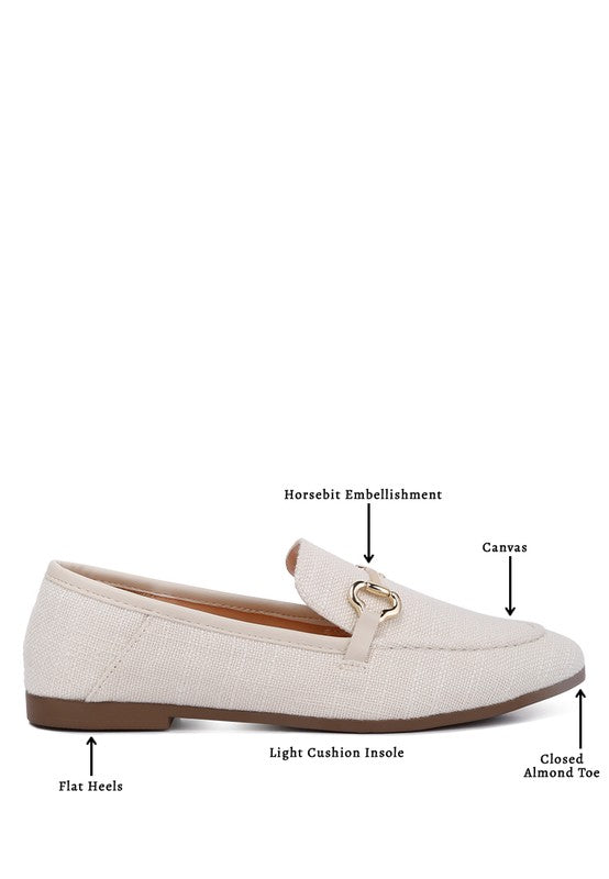 RAG & Co. Bexley Horse-bit Embellished Canvas Loafers