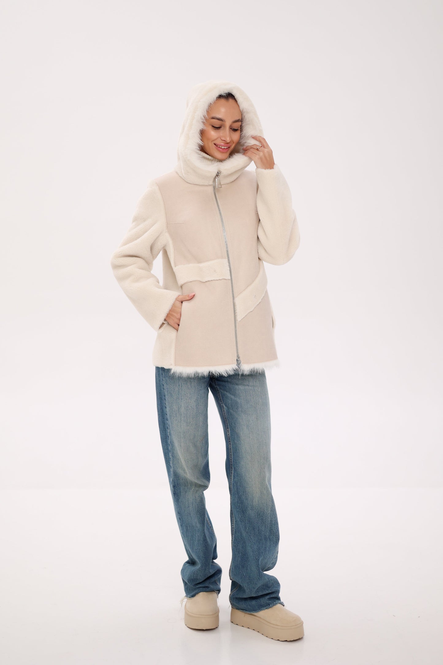 Pre-Order. Re-Stock Ships October 15. ⇆ Reversible Hooded Wool Blend Jacket