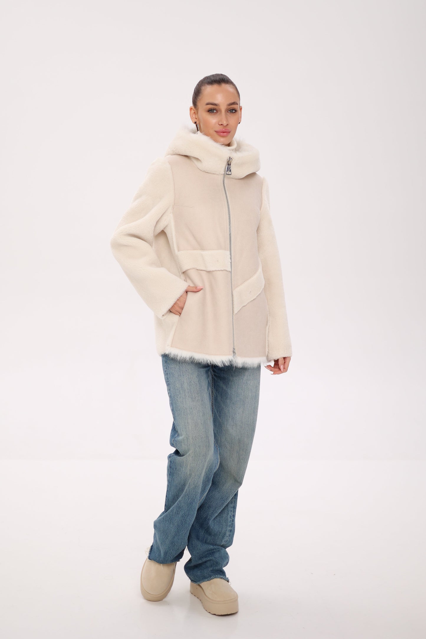 Pre-Order. Re-Stock Ships October 15. ⇆ Reversible Hooded Wool Blend Jacket