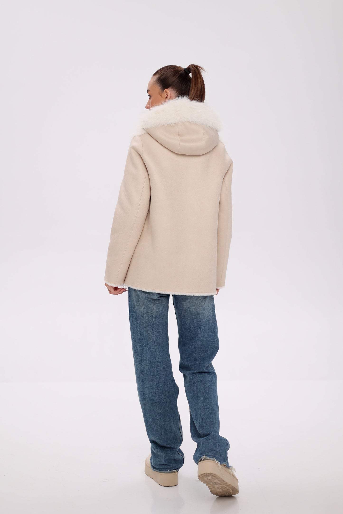 Pre-Order. Re-Stock Ships October 15. ⇆ Reversible Hooded Wool Blend Jacket