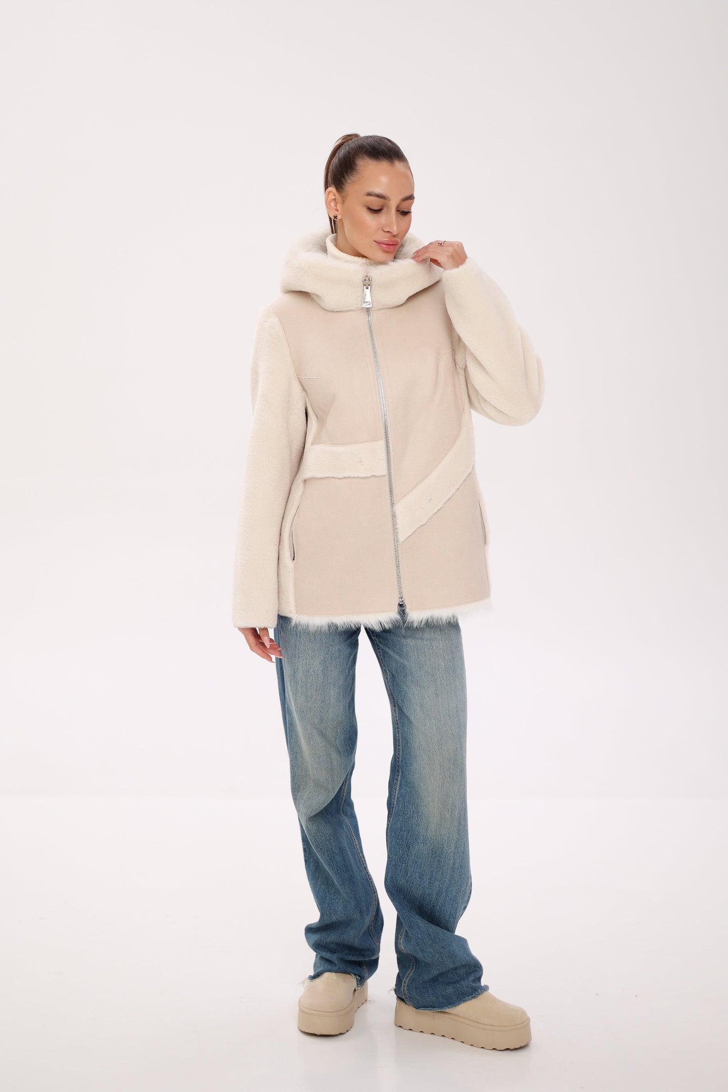 Pre-Order. Re-Stock Ships October 15. ⇆ Reversible Hooded Wool Blend Jacket