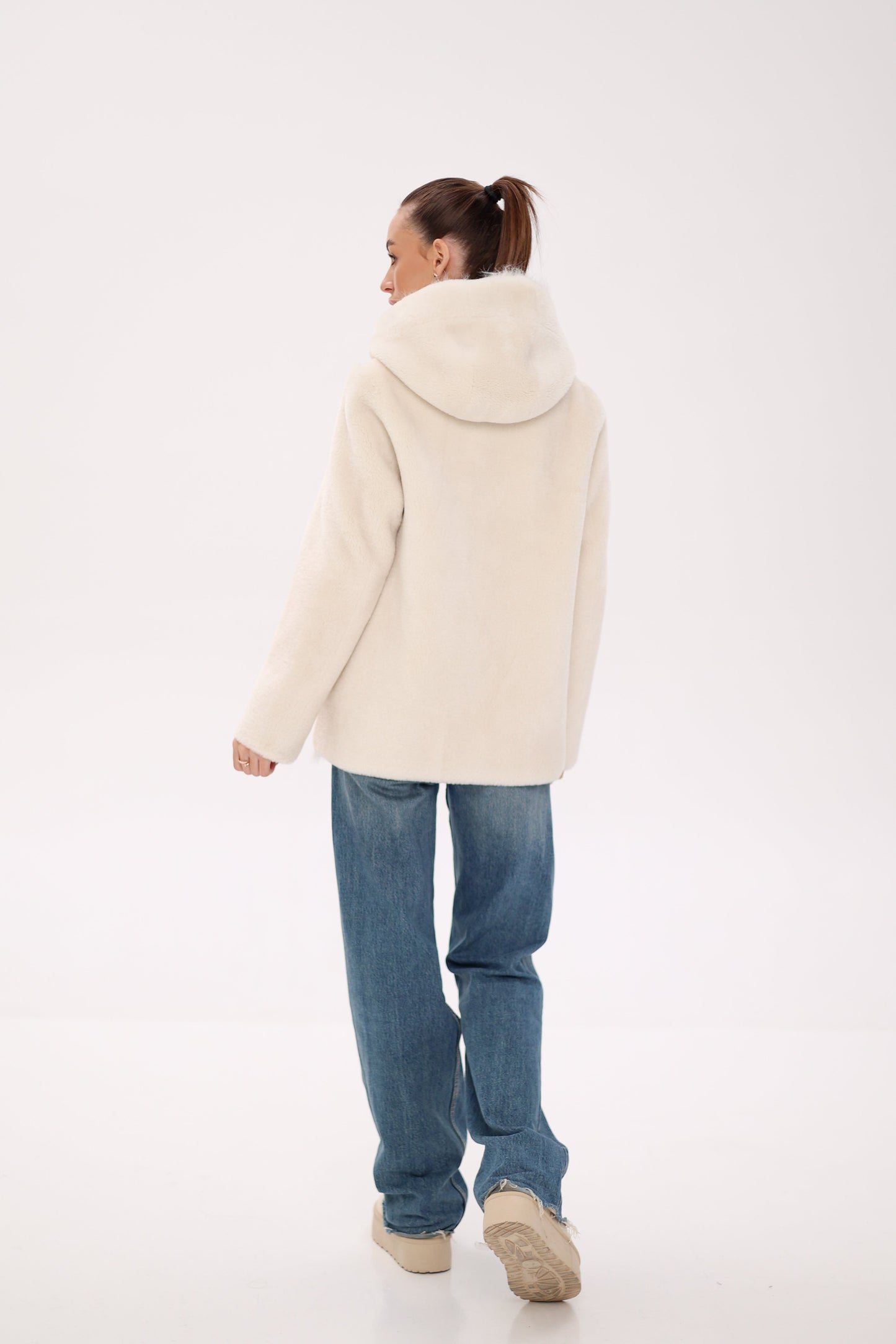 Pre-Order. Re-Stock Ships October 15. ⇆ Reversible Hooded Wool Blend Jacket