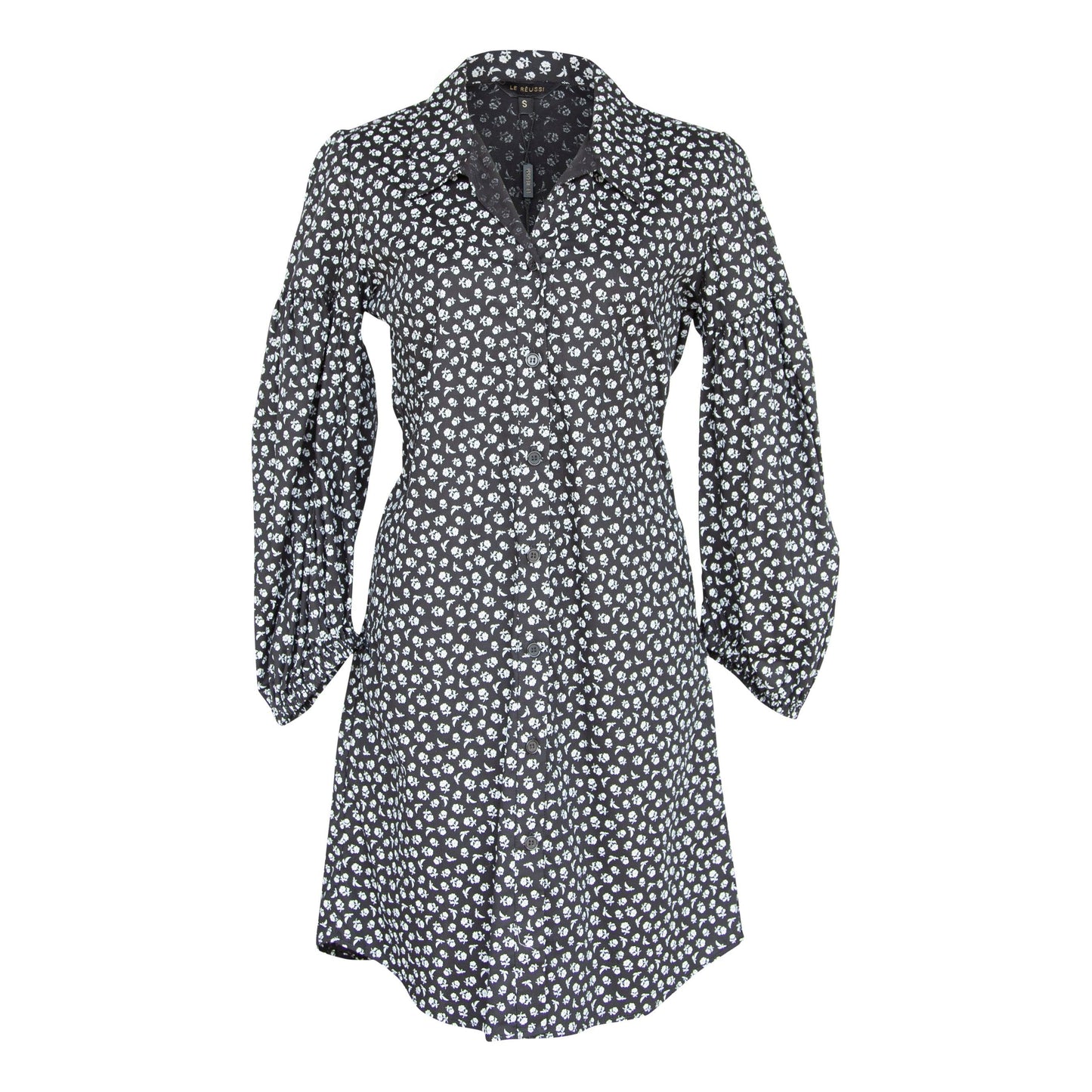 Black Floral Dress in Italian Cotton – Elegant Summer Dress