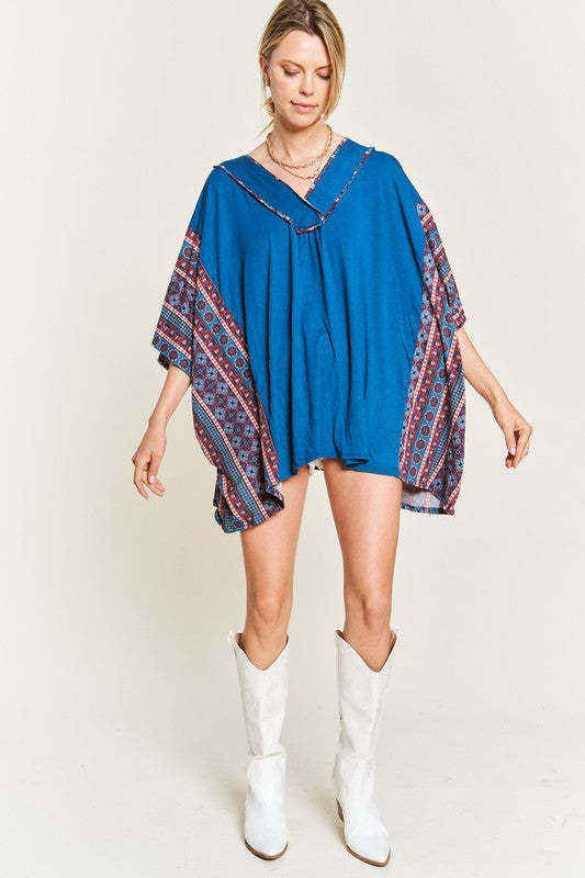 Jade by Jane Teal Tunic Bohemian Poncho