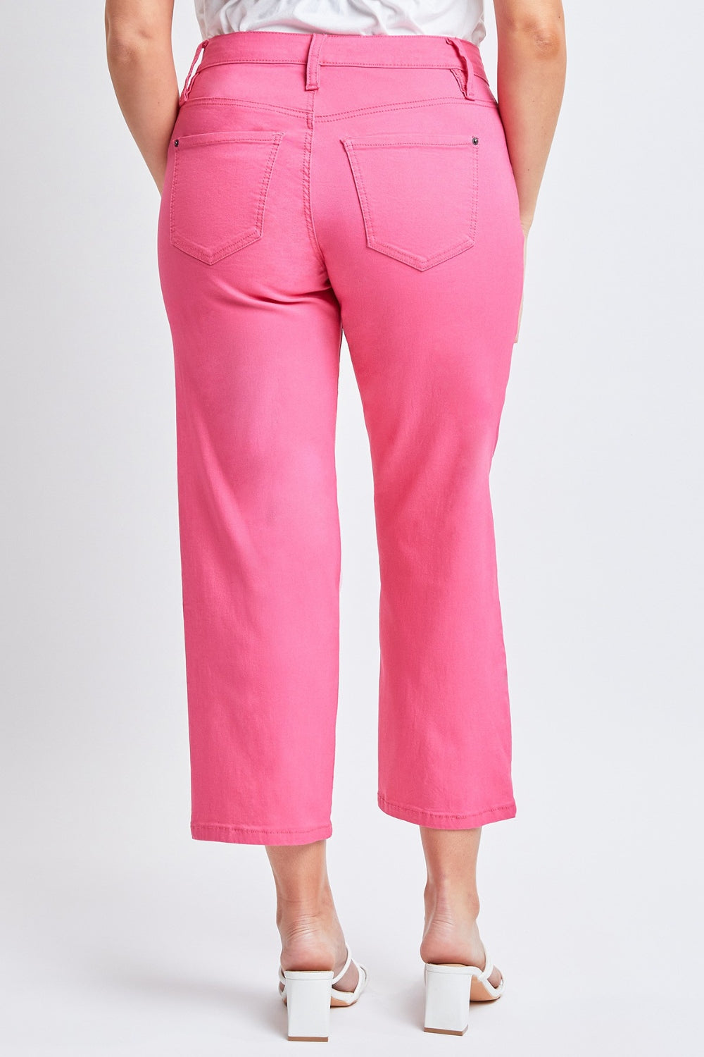 YMI JEANSWEAR Full Size Mid-Rise Hyper-stretch Cropped Straight Pants