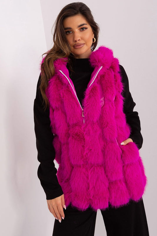A.T. European Women's Faux Fur Hooded Winter Vest/Gilet-up to 3XL