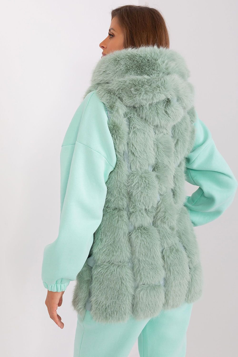 A.T. European Women's Faux Fur Hooded Winter Vest/Gilet-up to 3XL