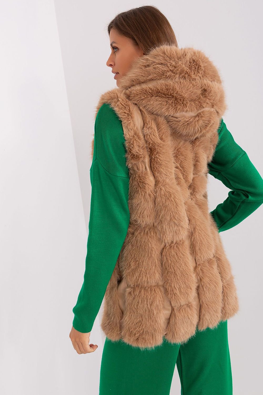 A.T. European Women's Faux Fur Hooded Winter Vest/Gilet-up to 3XL