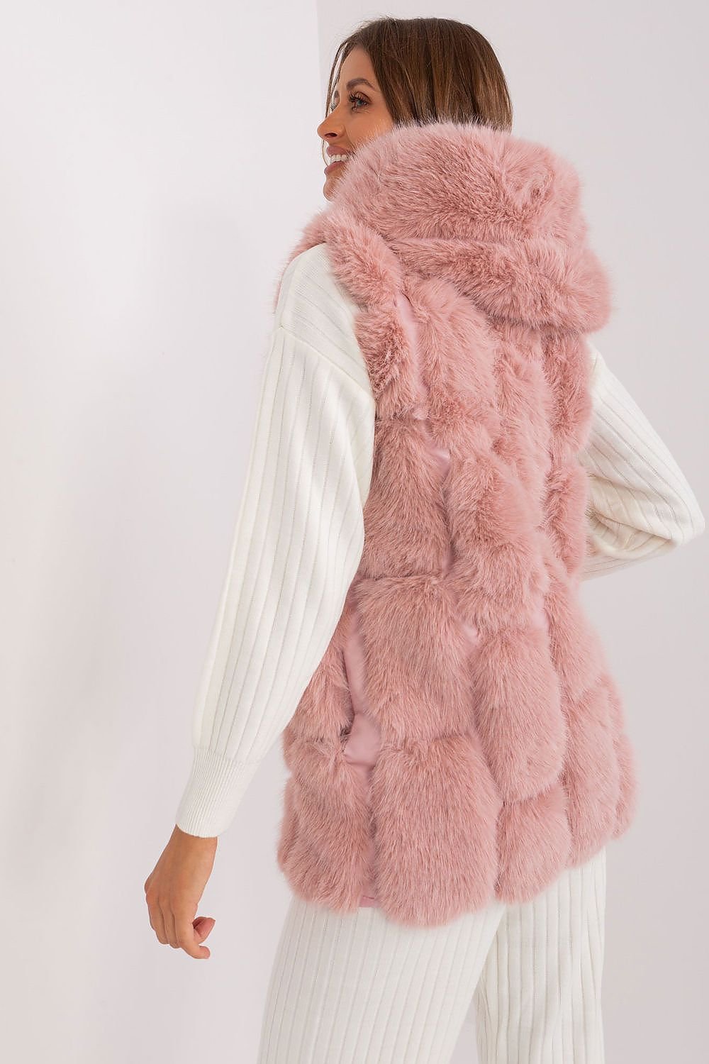 A.T. European Women's Faux Fur Hooded Winter Vest/Gilet-up to 3XL