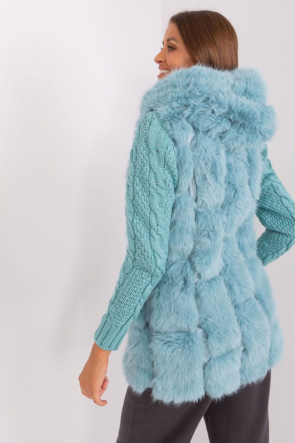 A.T. European Women's Faux Fur Hooded Winter Vest/Gilet-up to 3XL