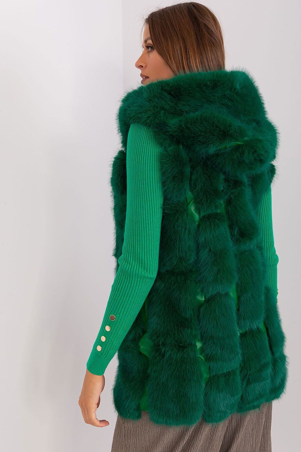 A.T. European Women's Faux Fur Hooded Winter Vest/Gilet-up to 3XL