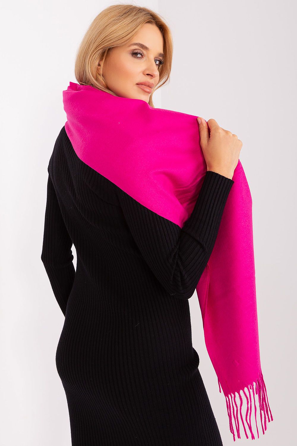 A.T. Long European Winter Shawl with Decorative Tassels
