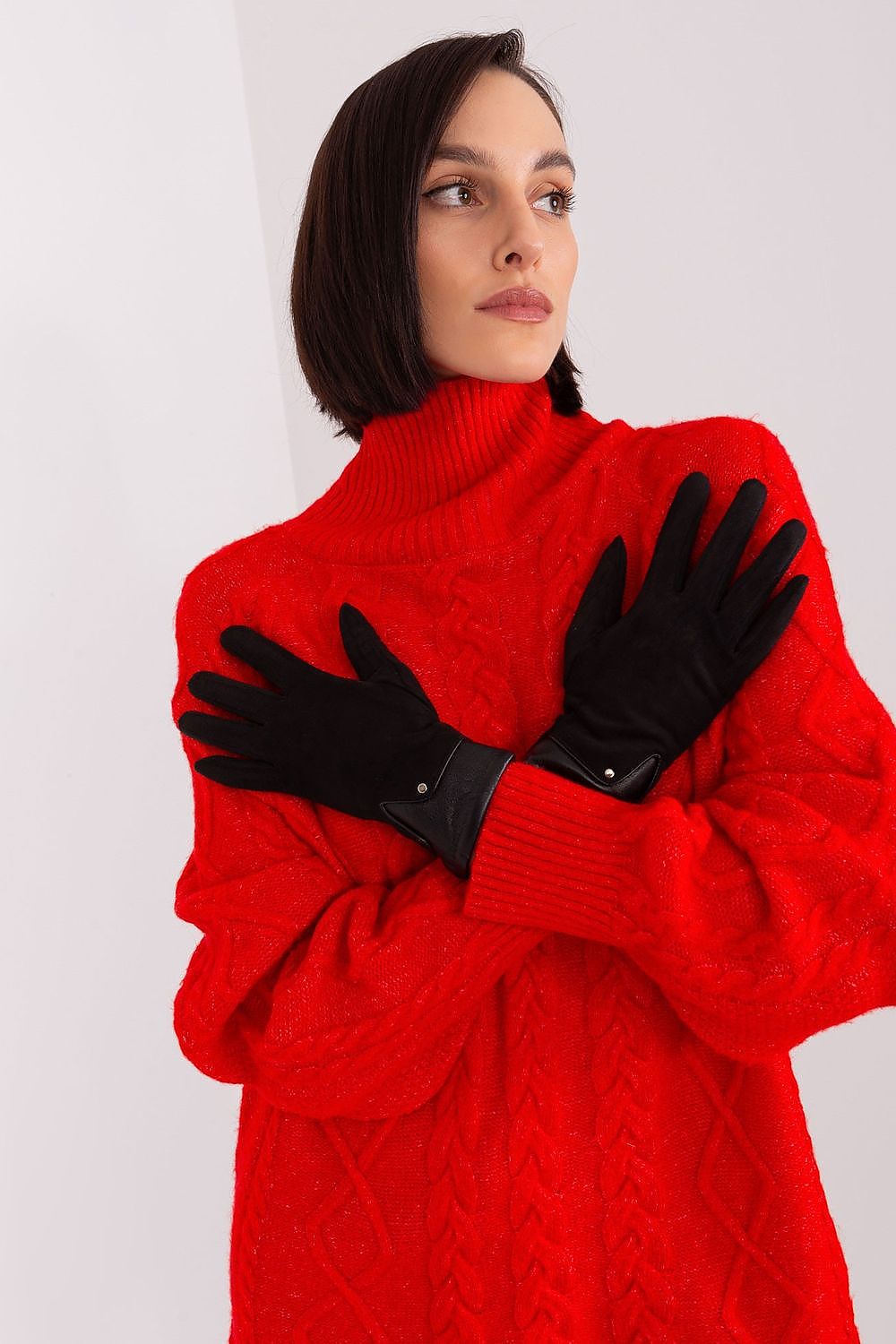 A.T. Women's European Winter Gloves with Leather Detail