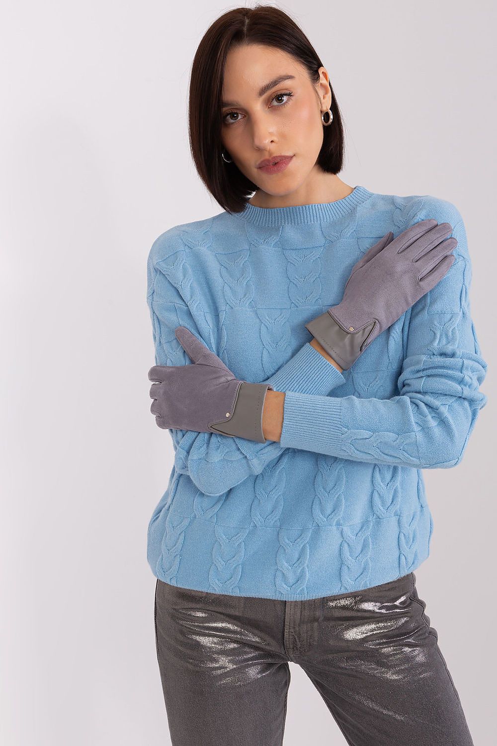 A.T. Women's European Winter Gloves with Leather Detail