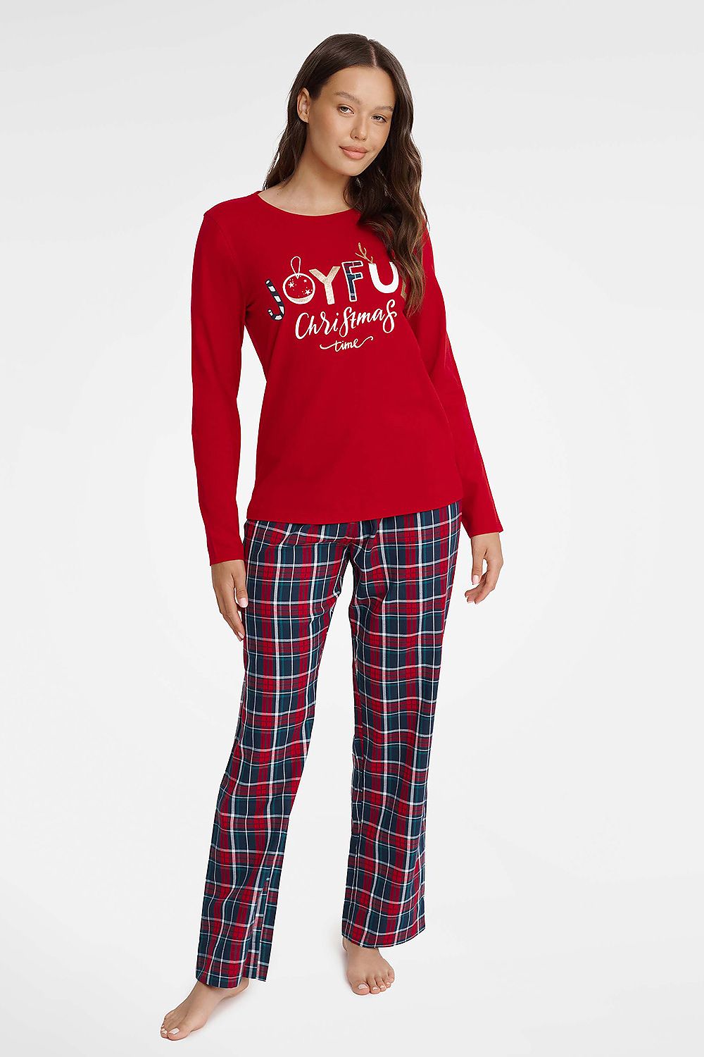 HENDERSON 2 Piece "Joyful Christmas" Graphic European Christmas Pajama Set