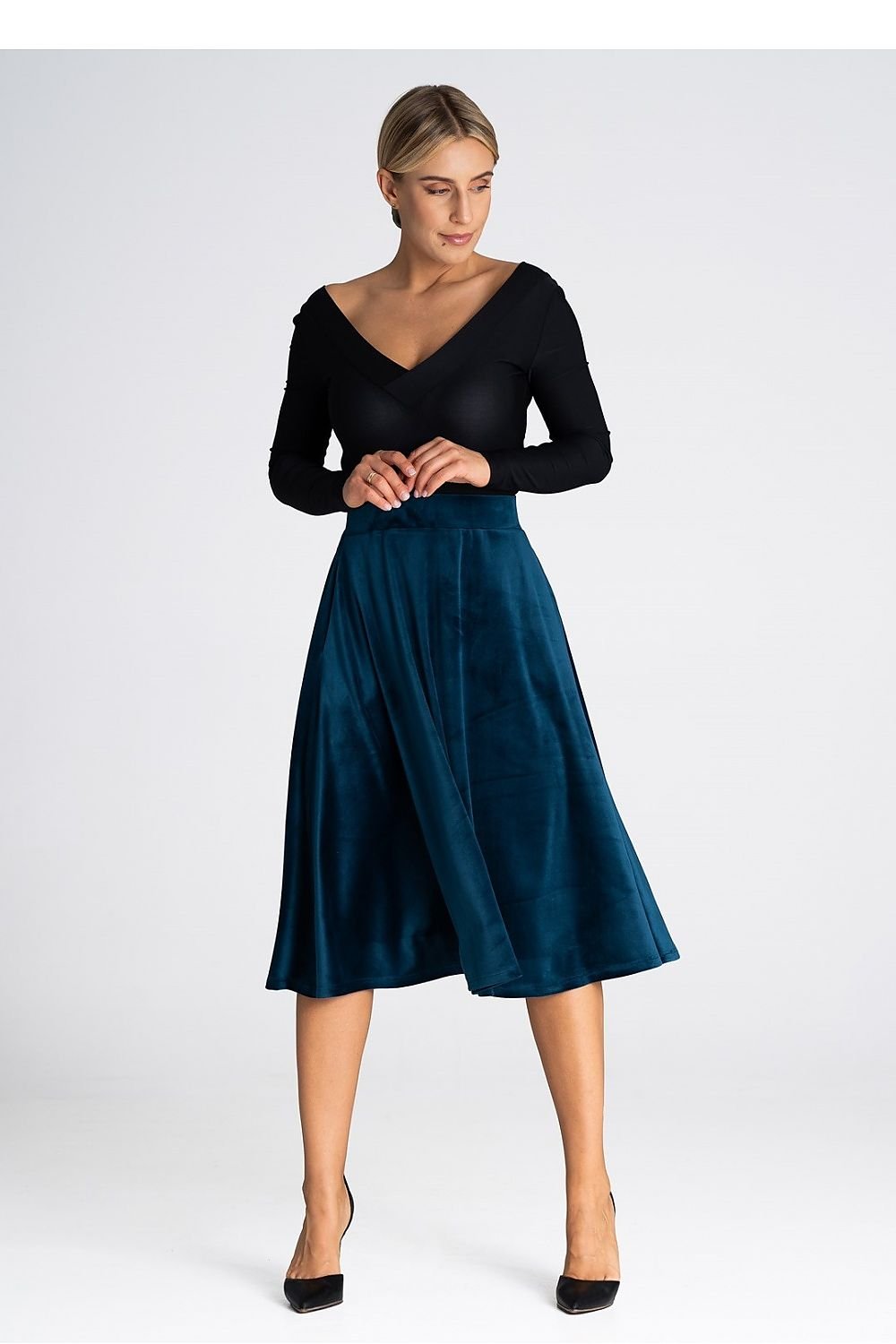 FIGL Women's Midi Flare Skirt