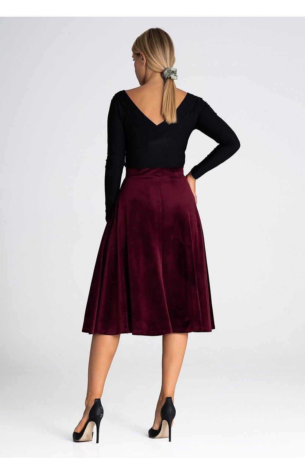FIGL Women's Midi Flare Skirt