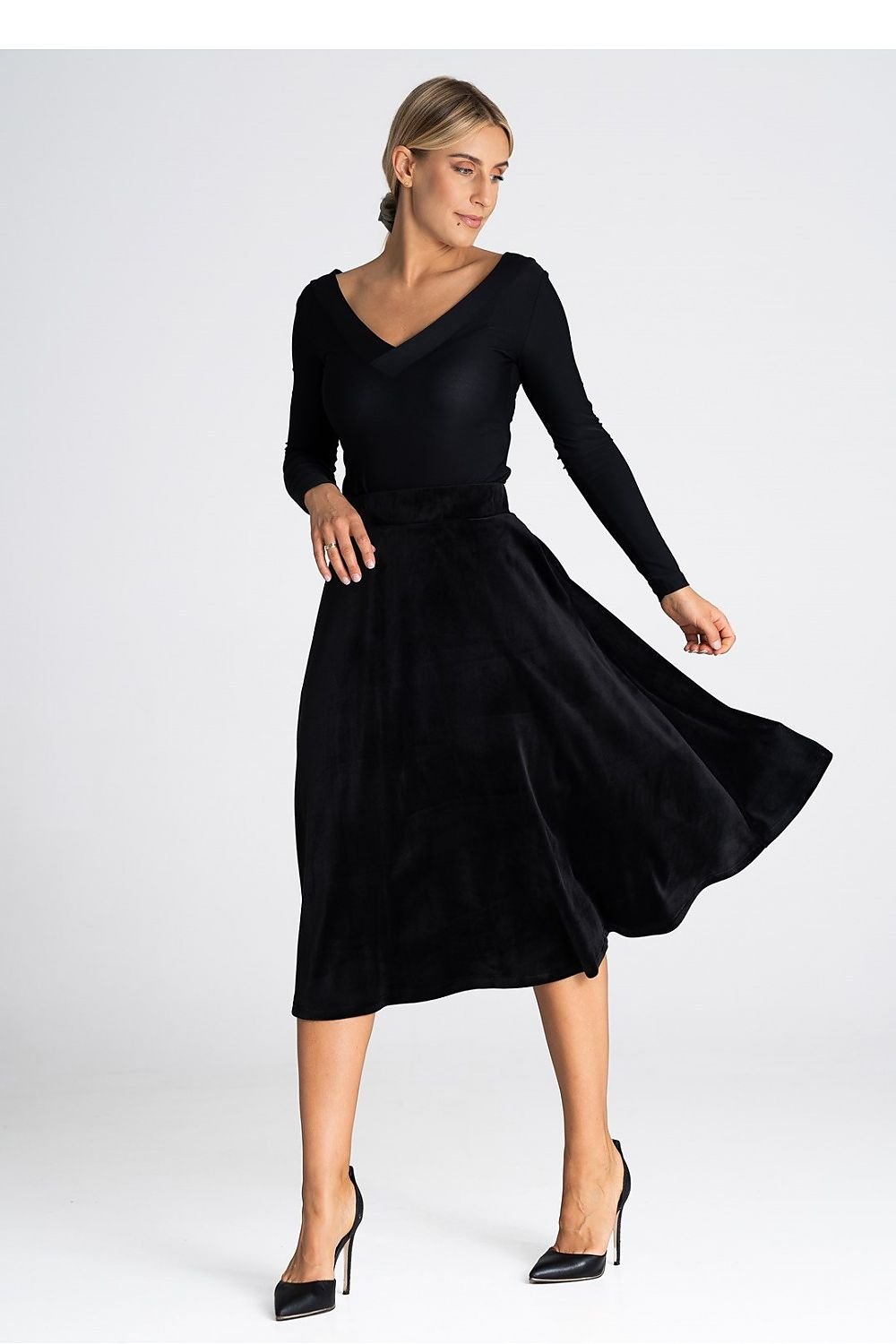 FIGL Women's Midi Flare Skirt