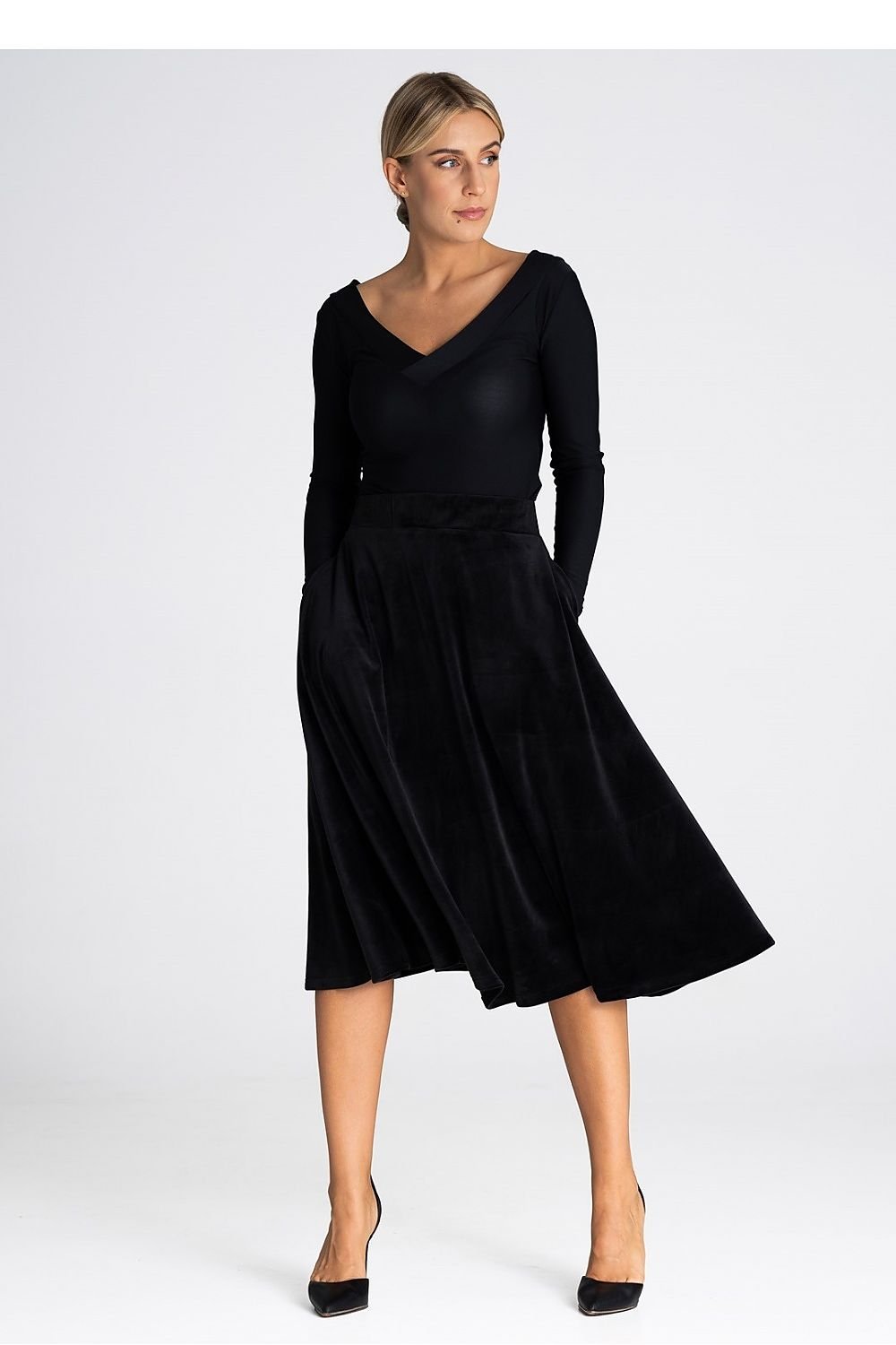 FIGL Women's Midi Flare Skirt