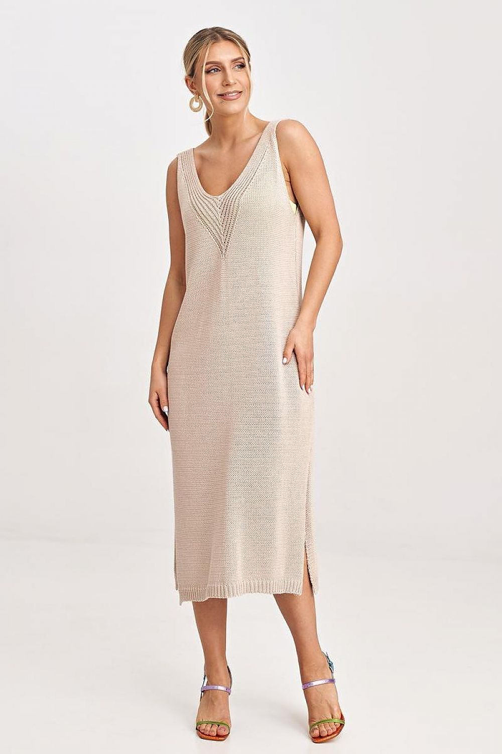 FIGL Women's 2 Piece Autumn Midi Dress with Cardigan Set