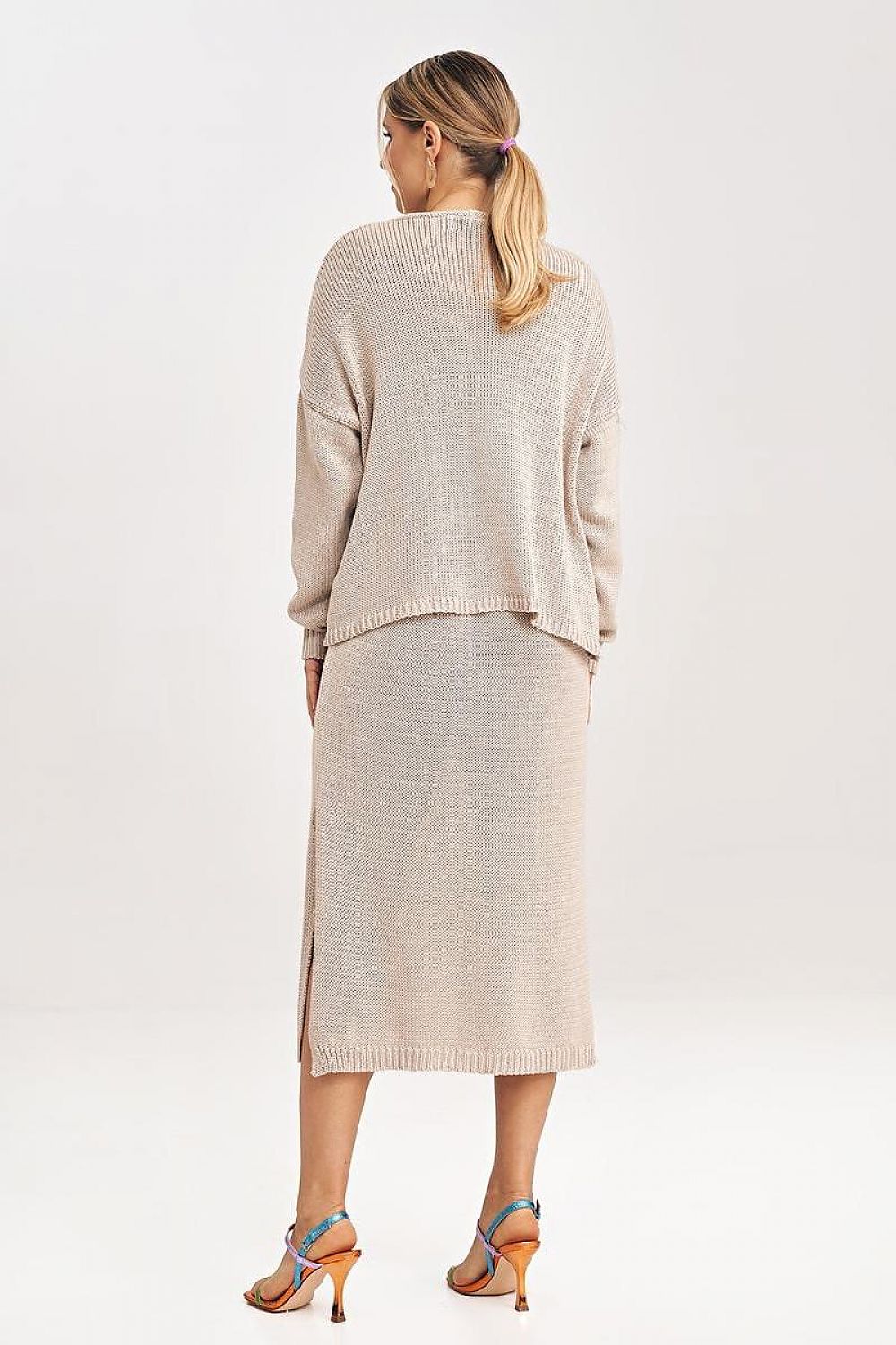 FIGL Women's 2 Piece Autumn Midi Dress with Cardigan Set
